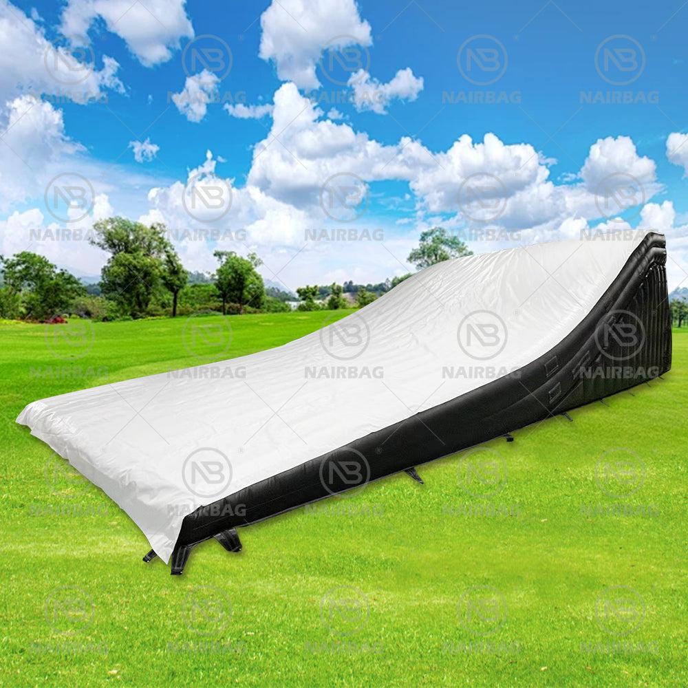 FMX-025 PVC Sloped Jump Air Bag Mat for Stunt Moto Freefall Landing Air Bag Mat with Blower Can Customized Logo