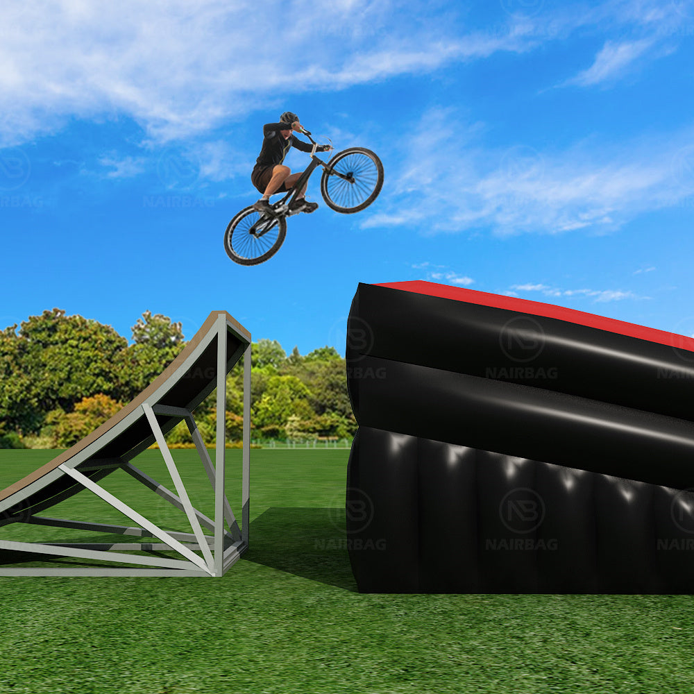 AB-015 20x7m Red Top Sheet Inflatable BMX Bike Landing Air Ramp