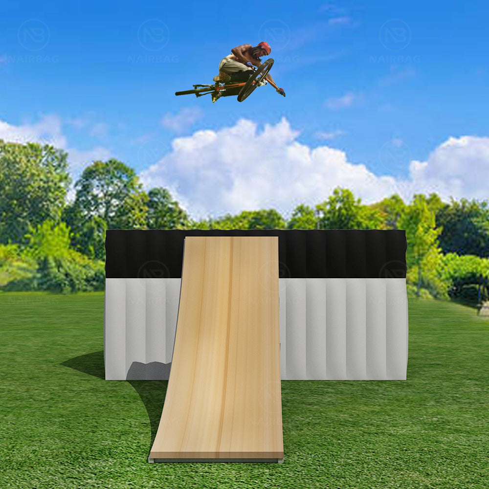 AB-034 9x7x3m Bmx Bike Landing Airbag Inflatable Freestyle Stunt Jump Air Bag With Ramp