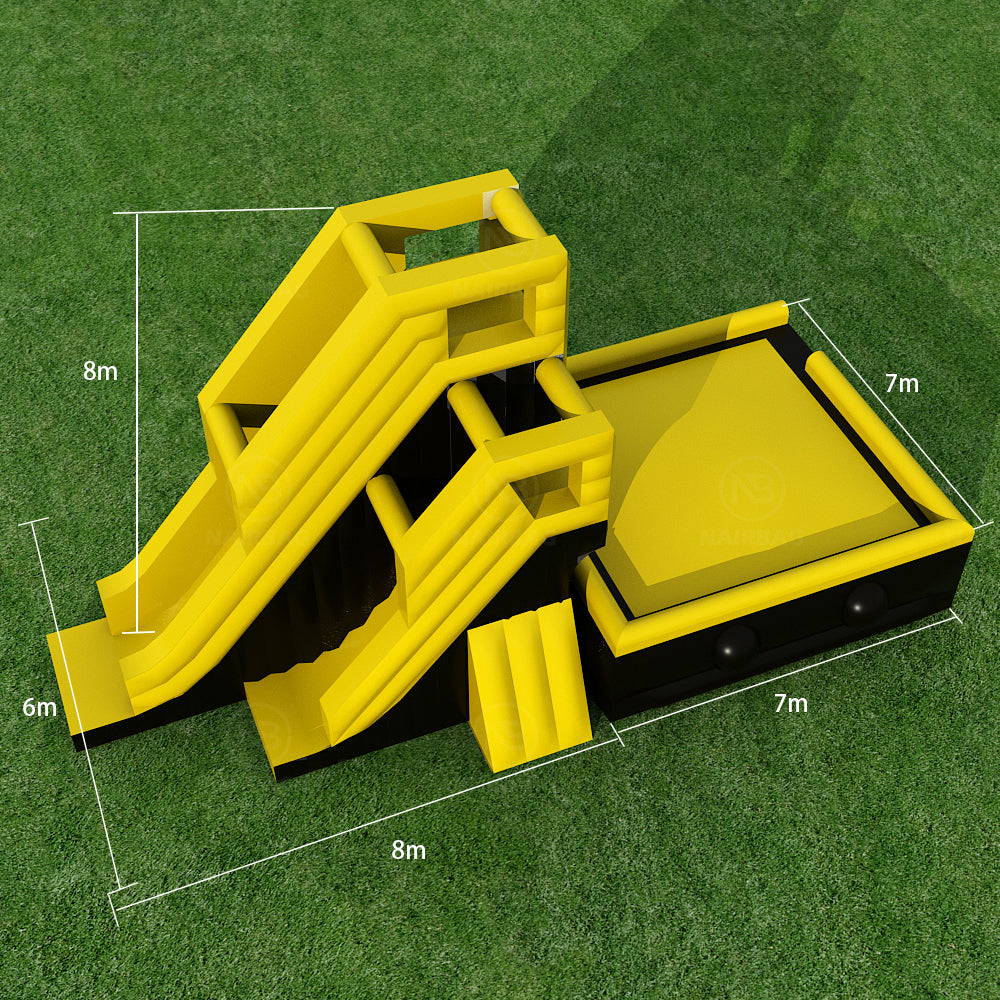 AB-004 8x6x8m Sport Inflatable Jump Stunt Airbag With Inflatable Landing Pad