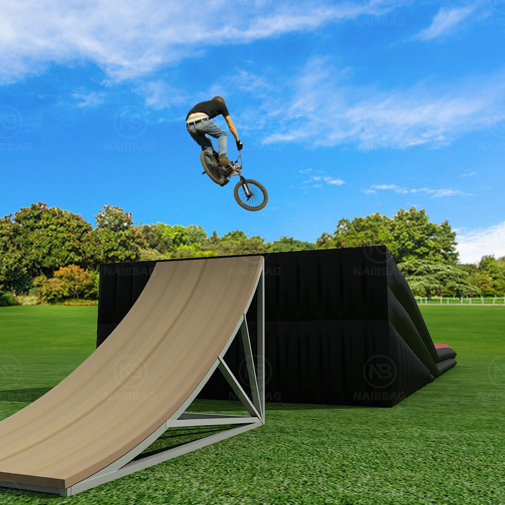 AB-015 20x7m Red Top Sheet Inflatable BMX Bike Landing Air Ramp