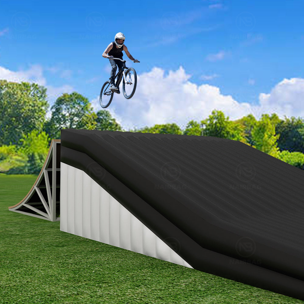 AB-034 9x7x3m Bmx Bike Landing Airbag Inflatable Freestyle Stunt Jump Air Bag With Ramp