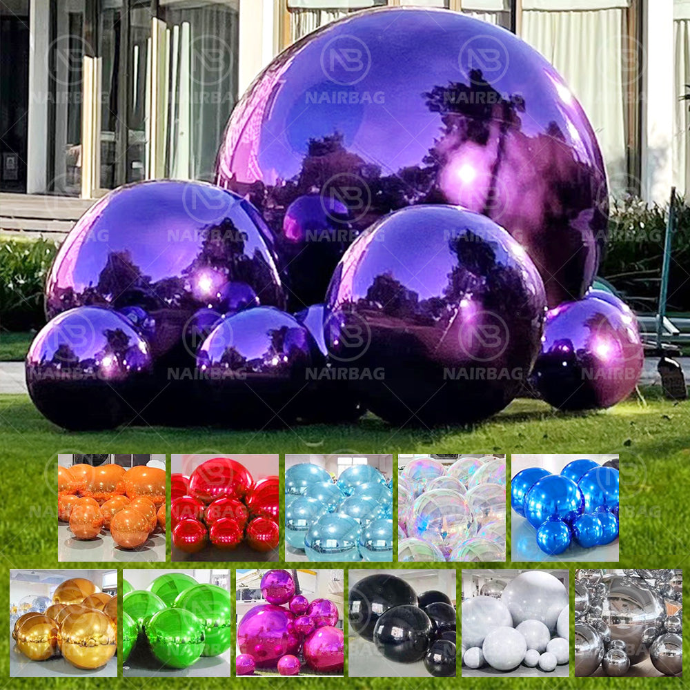 Iridescent Different Size event decoration Plastic Ball Clear Plastic Ball Giant PVC inflatable mirror Ball