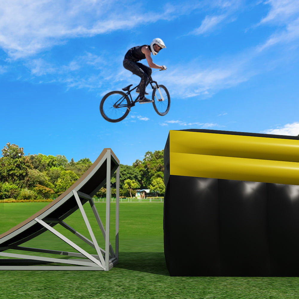 AB-014 Soft landing bmx bike landing airbag inflatable freestyle jump stunt airbag with ramp