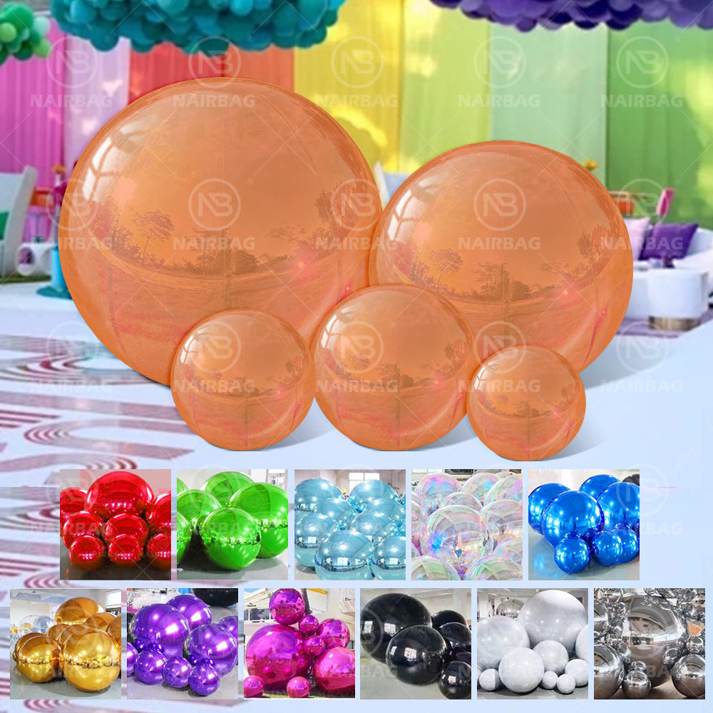 Customized Giant Hanging Inflatable Mirror Ball Shinny Disco Mirror Sphere Balloon