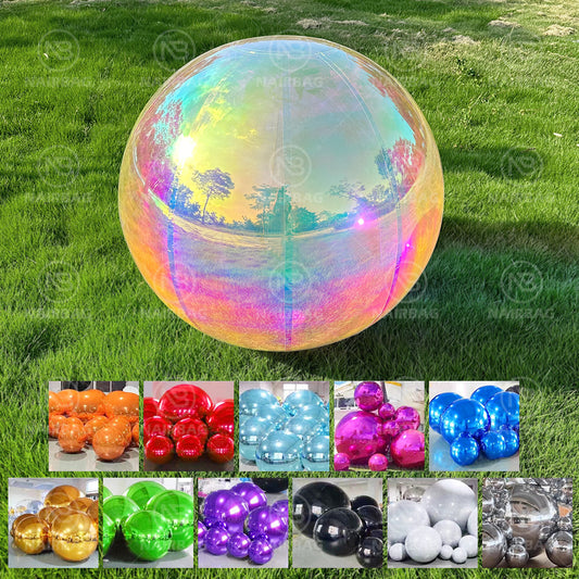 PVC Inflatable Shiny Mirror Balls Reflective Lightweight Decoration Balloons