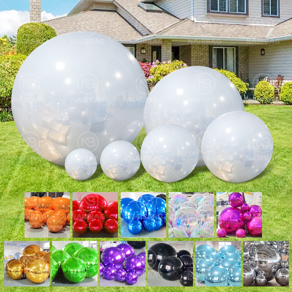 Giant pvc custom silver balloon Inflatable mirror balls inflatable mirror disco ball for xmas decoration