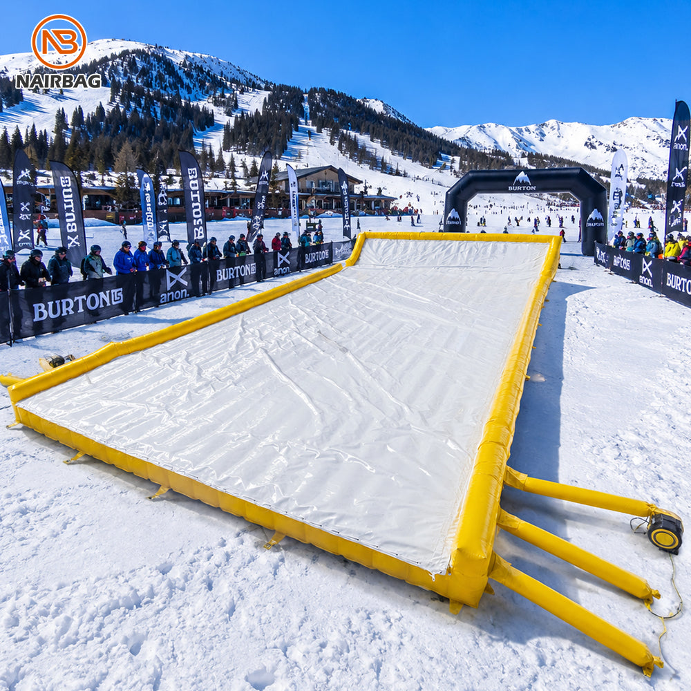 SN-019 Custom Snow Landing Airbag for Ski Resorts Freestyle Ski Snowboard Training Safety Jump Landing Inflatable Air Bag